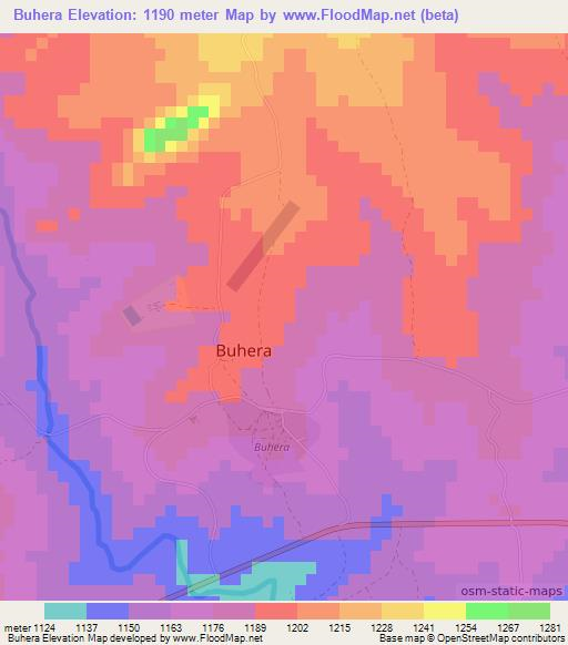 Buhera,Zimbabwe Elevation Map