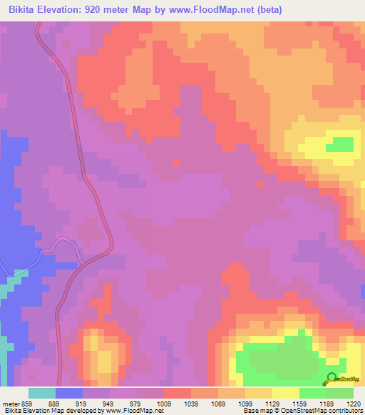 Bikita,Zimbabwe Elevation Map