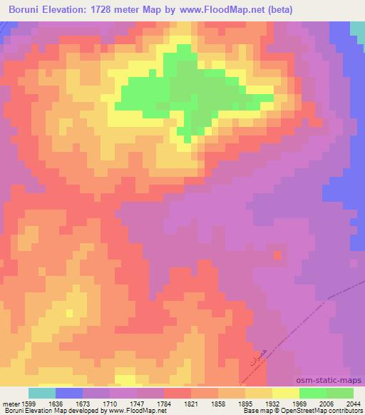 Boruni,Iran Elevation Map