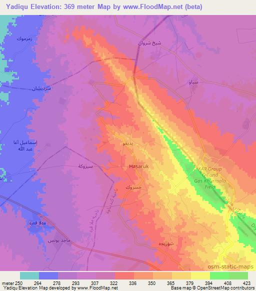 Yadiqu,Iraq Elevation Map