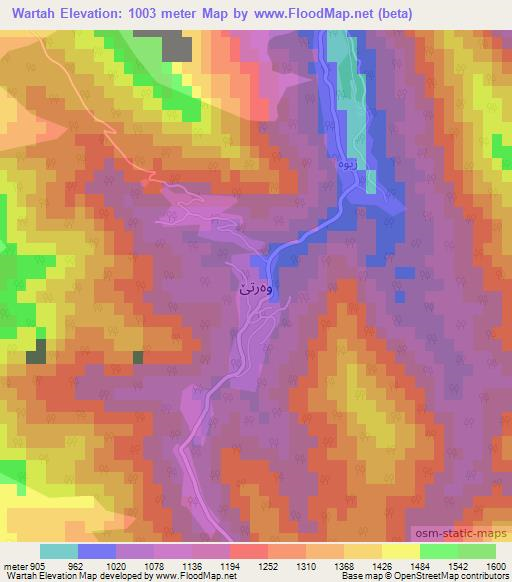 Wartah,Iraq Elevation Map