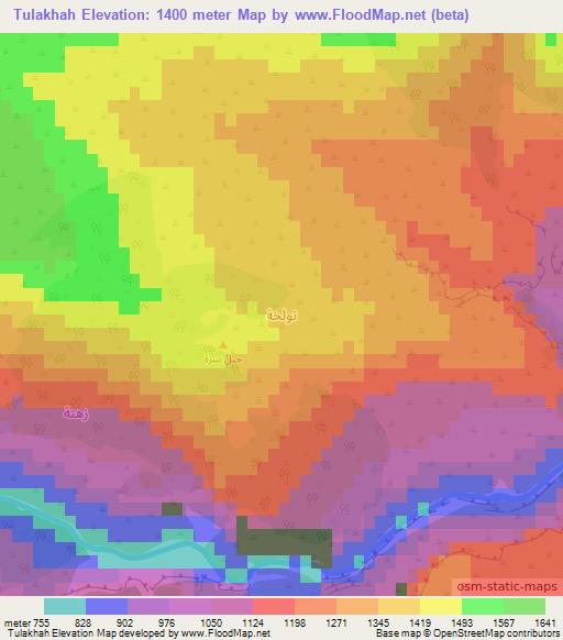 Tulakhah,Iraq Elevation Map