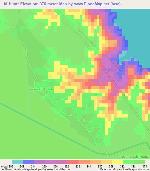 Al Humr,Syria Elevation Map
