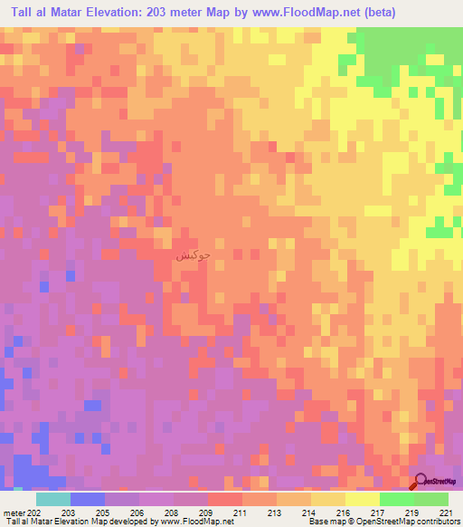 Tall al Matar,Iraq Elevation Map