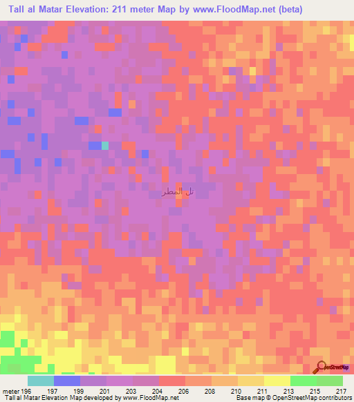 Tall al Matar,Iraq Elevation Map