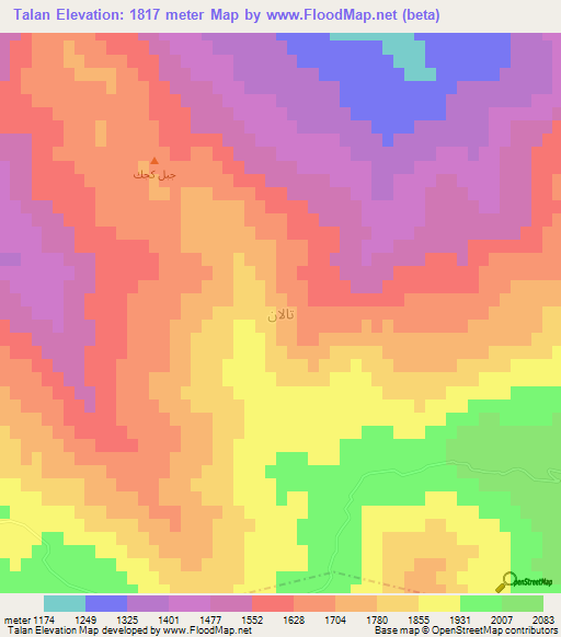 Talan,Iraq Elevation Map