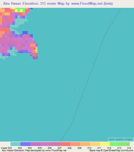 Abu Hasan,Syria Elevation Map