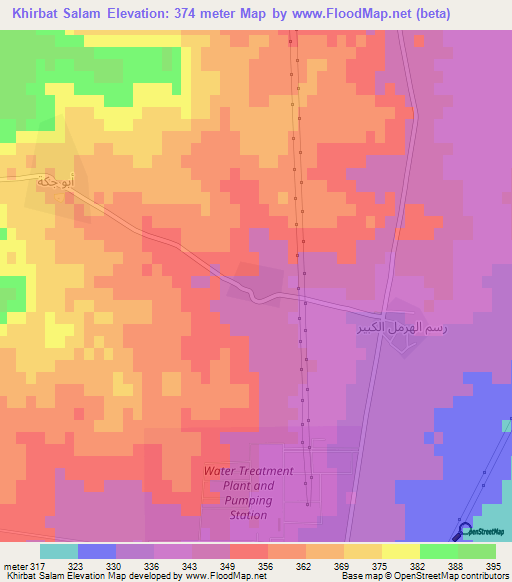 Khirbat Salam,Syria Elevation Map