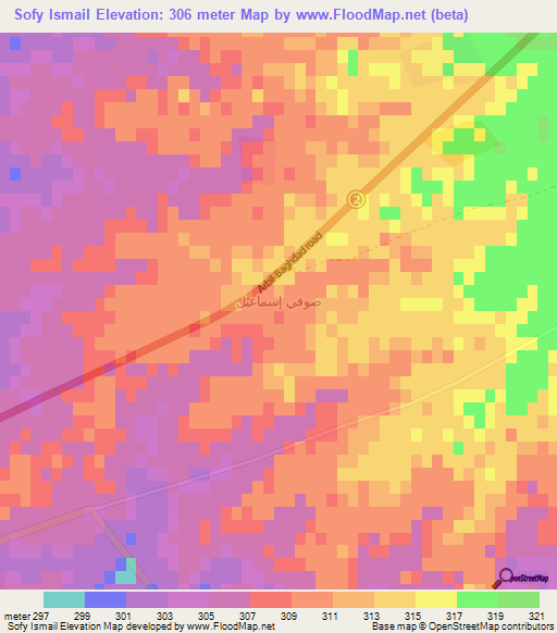 Sofy Ismail,Iraq Elevation Map