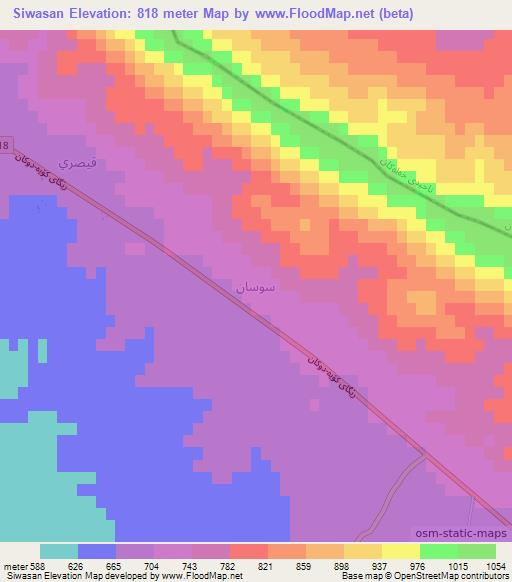 Siwasan,Iraq Elevation Map