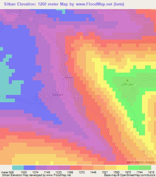 Sitkan,Iraq Elevation Map