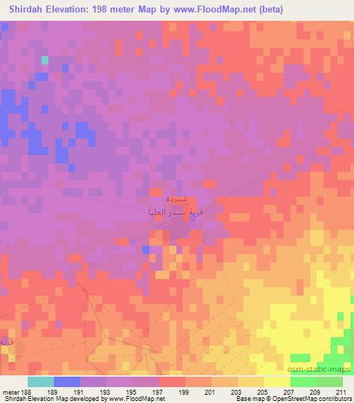 Shirdah,Iraq Elevation Map
