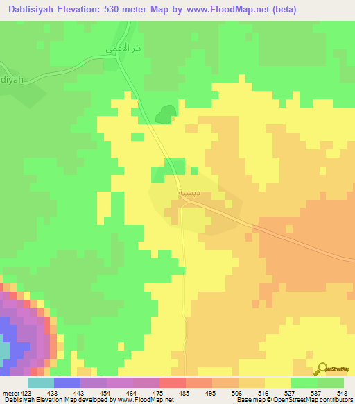 Dablisiyah,Syria Elevation Map