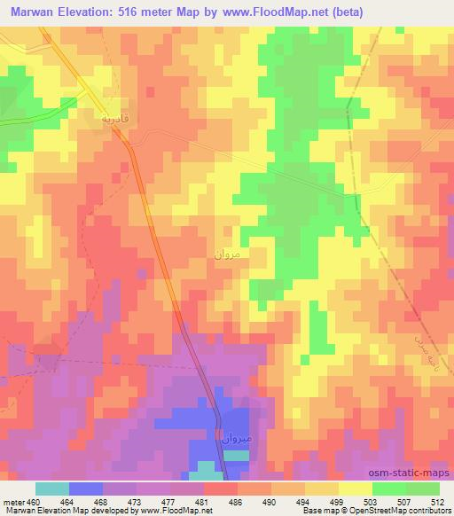 Marwan,Syria Elevation Map