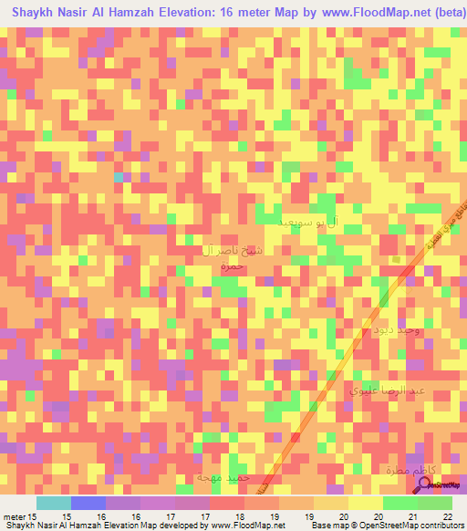 Shaykh Nasir Al Hamzah,Iraq Elevation Map