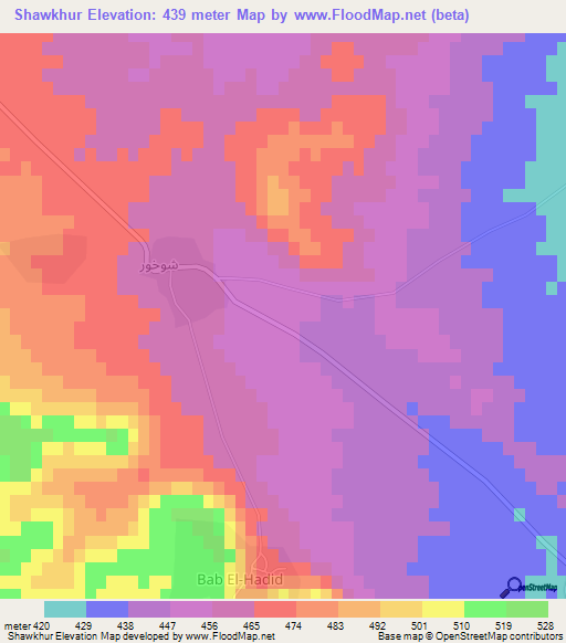 Shawkhur,Syria Elevation Map