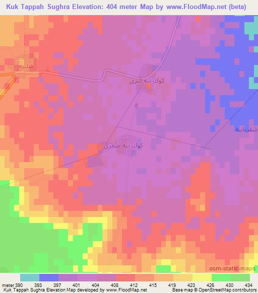 Kuk Tappah Sughra,Syria Elevation Map