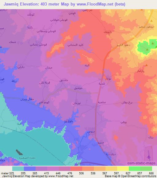 Jawmiq,Syria Elevation Map