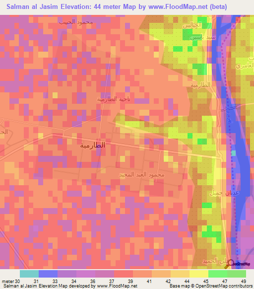 Salman al Jasim,Iraq Elevation Map
