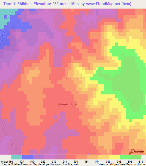 Tarmik Shikhan,Syria Elevation Map