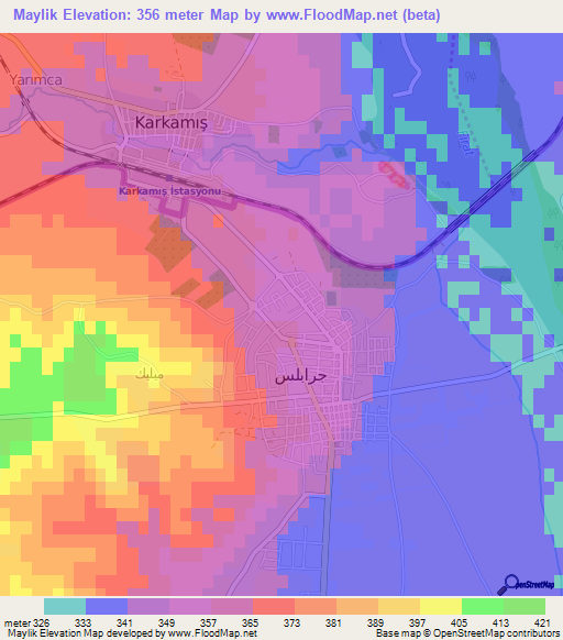 Maylik,Syria Elevation Map