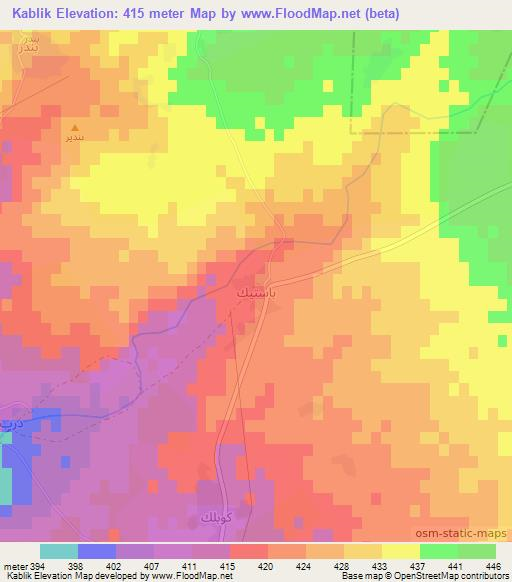 Kablik,Syria Elevation Map