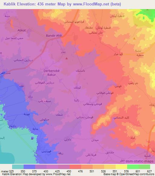 Kablik,Syria Elevation Map