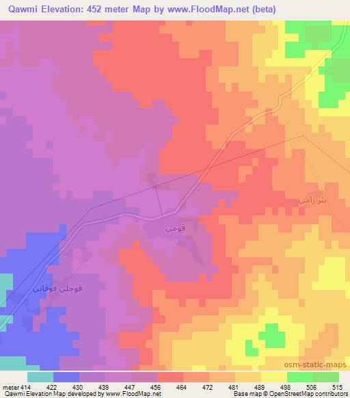 Qawmi,Syria Elevation Map