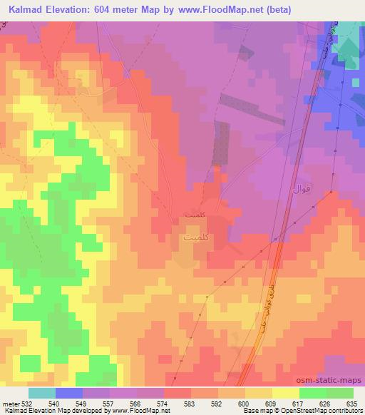 Kalmad,Syria Elevation Map