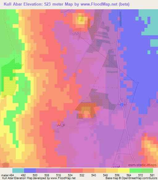 Kull Abar,Syria Elevation Map