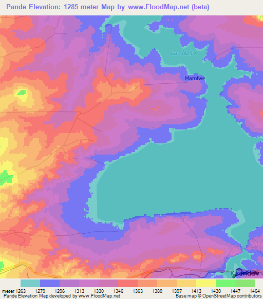 Pande,Congo (Kinshasa) Elevation Map