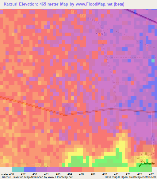 Karzuri,Syria Elevation Map