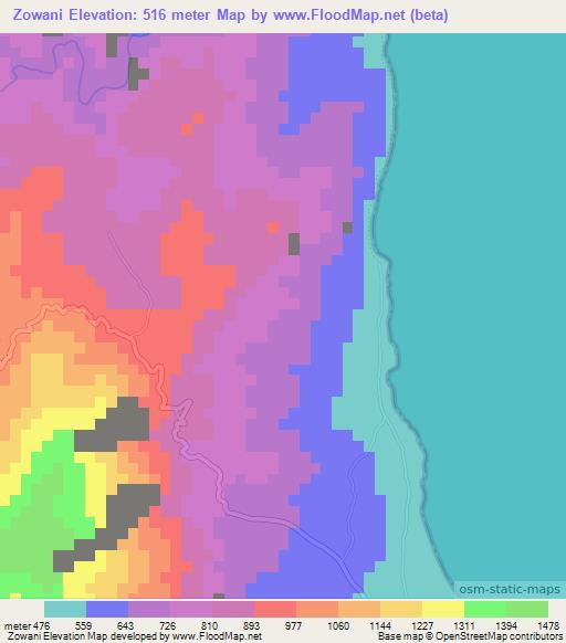 Zowani,Malawi Elevation Map