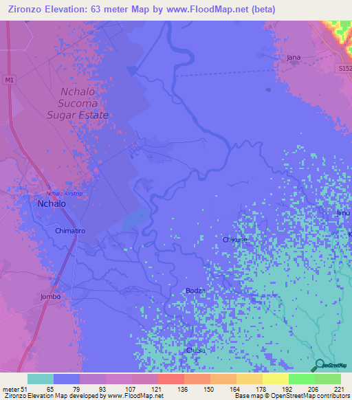 Zironzo,Malawi Elevation Map