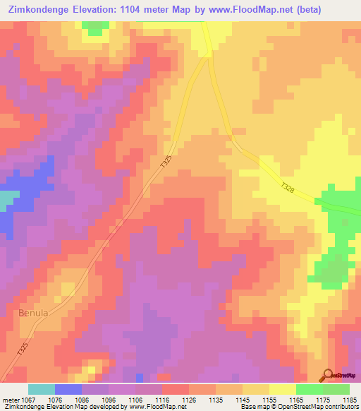 Zimkondenge,Malawi Elevation Map