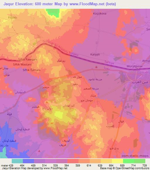 Jaqur,Syria Elevation Map