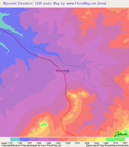 Mponela,Malawi Elevation Map