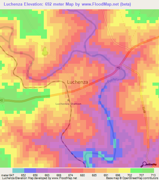 Luchenza,Malawi Elevation Map