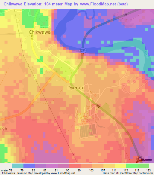 Chikwawa,Malawi Elevation Map