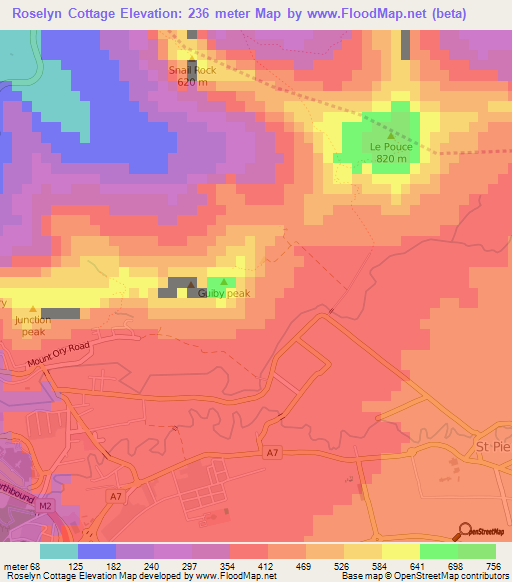 Roselyn Cottage,Mauritius Elevation Map