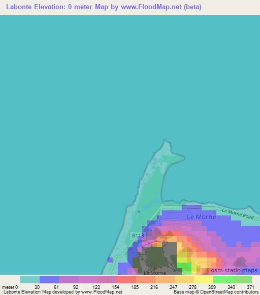 Labonte,Mauritius Elevation Map