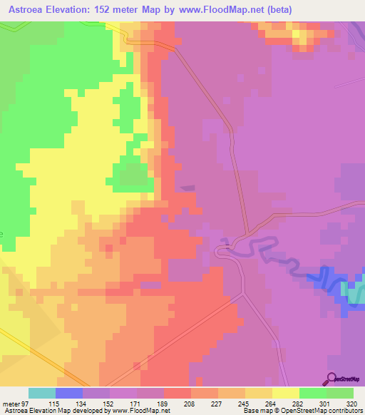 Astroea,Mauritius Elevation Map
