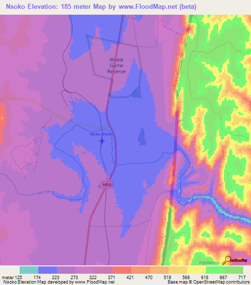 Nsoko,Swaziland Elevation Map