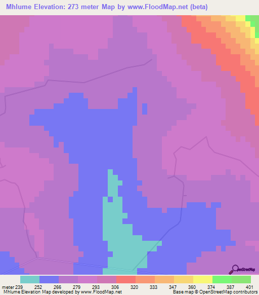 Mhlume,Swaziland Elevation Map
