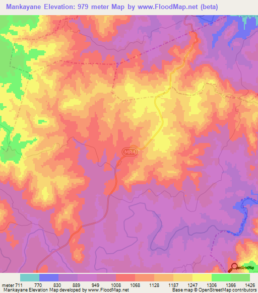 Mankayane,Swaziland Elevation Map
