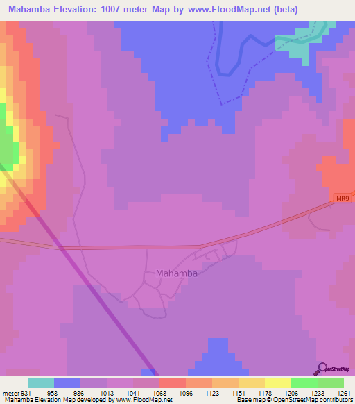 Mahamba,Swaziland Elevation Map
