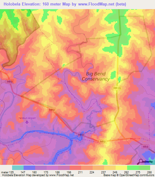 Holobela,Swaziland Elevation Map