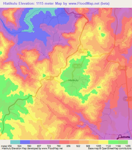Hlatikulu,Swaziland Elevation Map