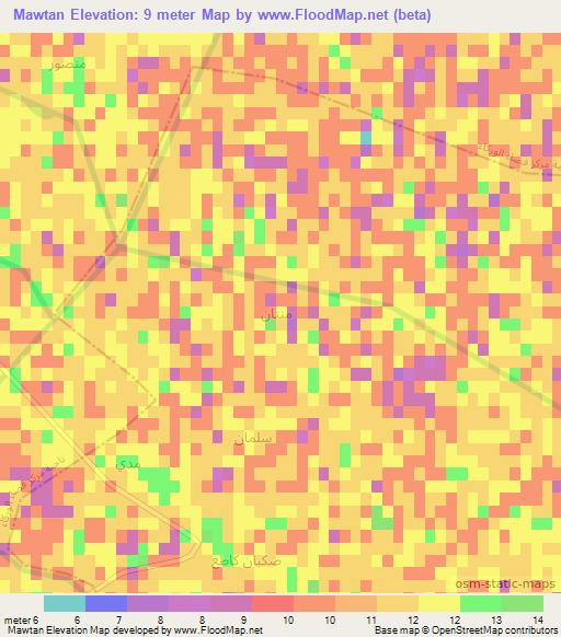 Mawtan,Iraq Elevation Map