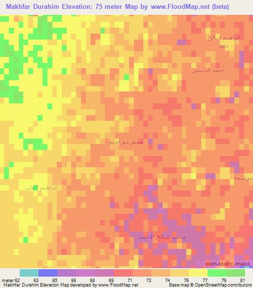 Makhfar Durahim,Iraq Elevation Map